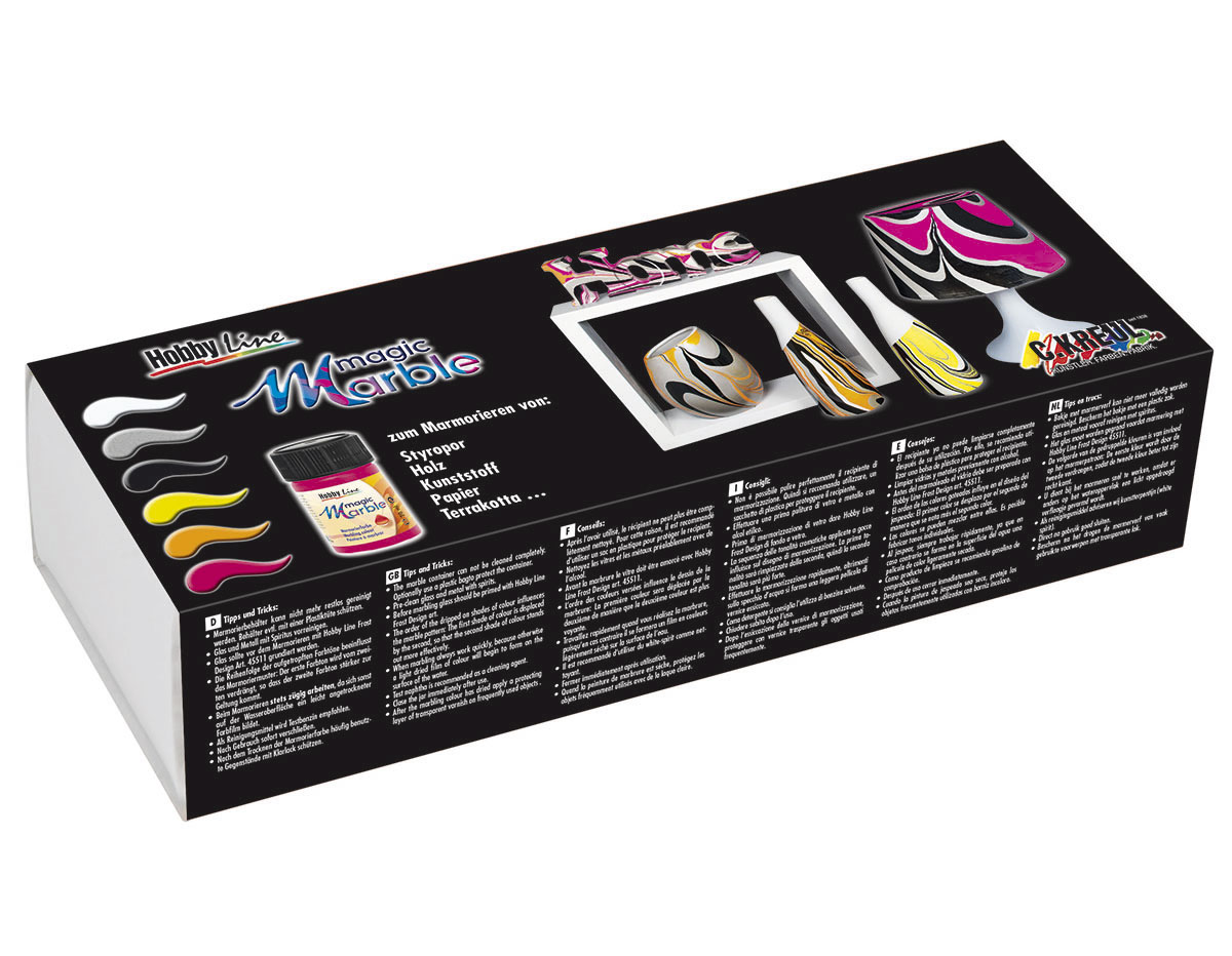 K73611 Set 6 botes pintura marmoleada MAGIC MARBLE Crazy Style 20ml Hobby line