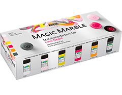 K73614 Set 6 pots peinture marbree MAGIC MARBLE Love neon 20ml C Kreul - Article