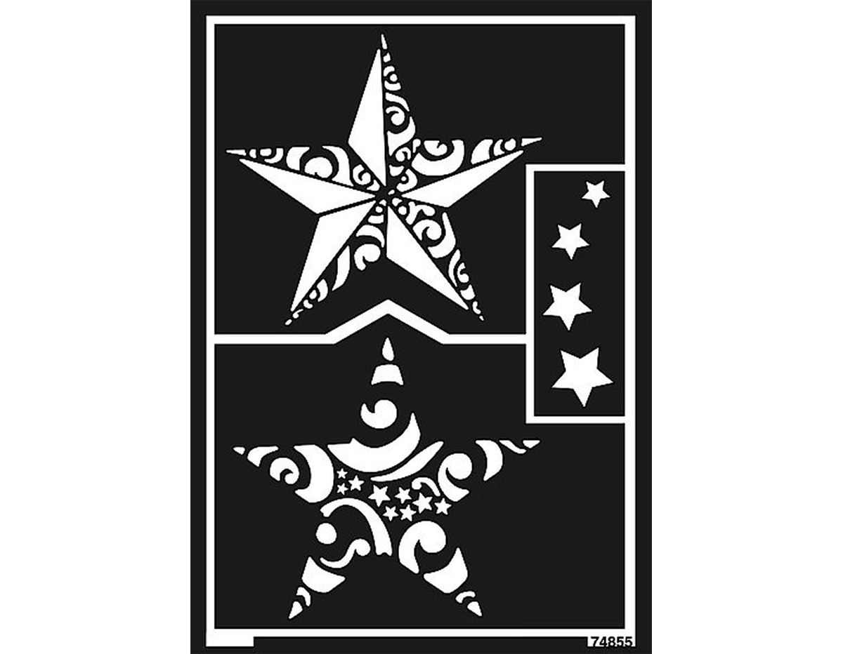 K74855 Plantilla autoadhesiva estrellas navidad Kreul