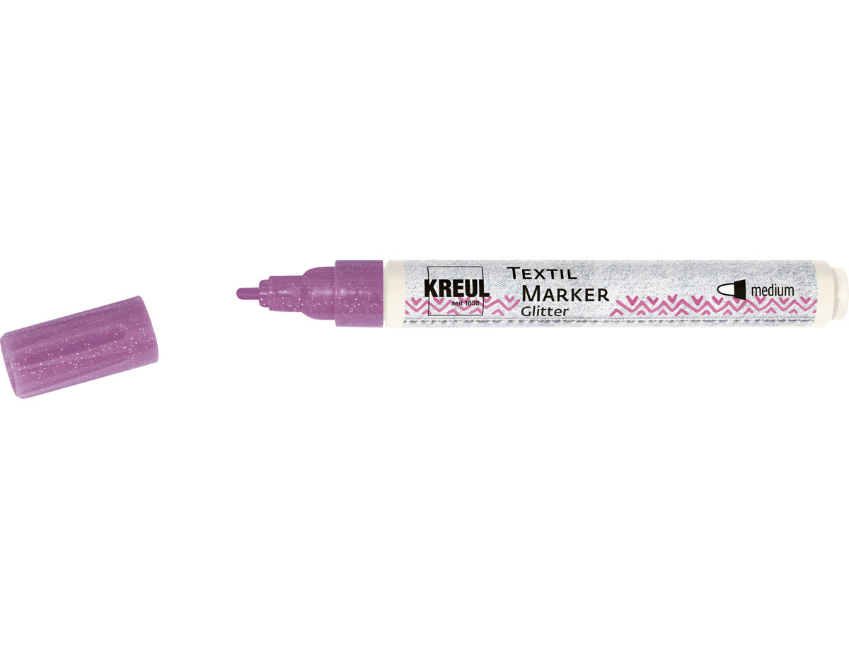 K92661 Rotulador para textil purpurina rosa punta bala Kreul