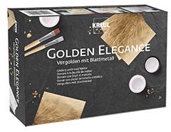 K99410 Kit KREUL GOLDEN ELEGANCE para decorar con hojas metalica dorada Kreul - Ítem