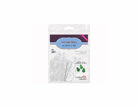 L01210 Adhesivo espuma 3D arboles blanco medidas surtidas Scrapbook Adhesives by 3L