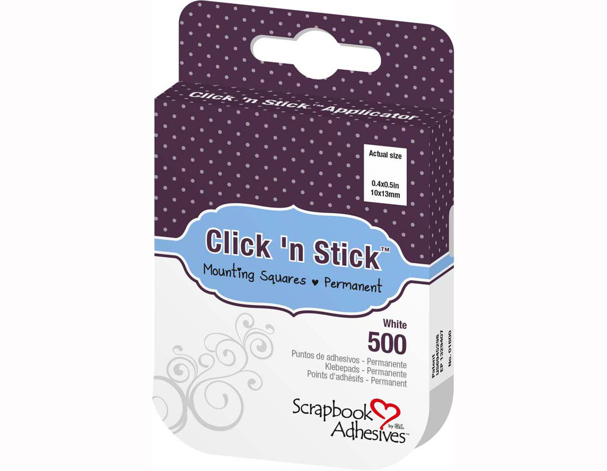 L01600 Carres adhesifs Clickn Stick blanc Scrapbook Adhesives by 3L