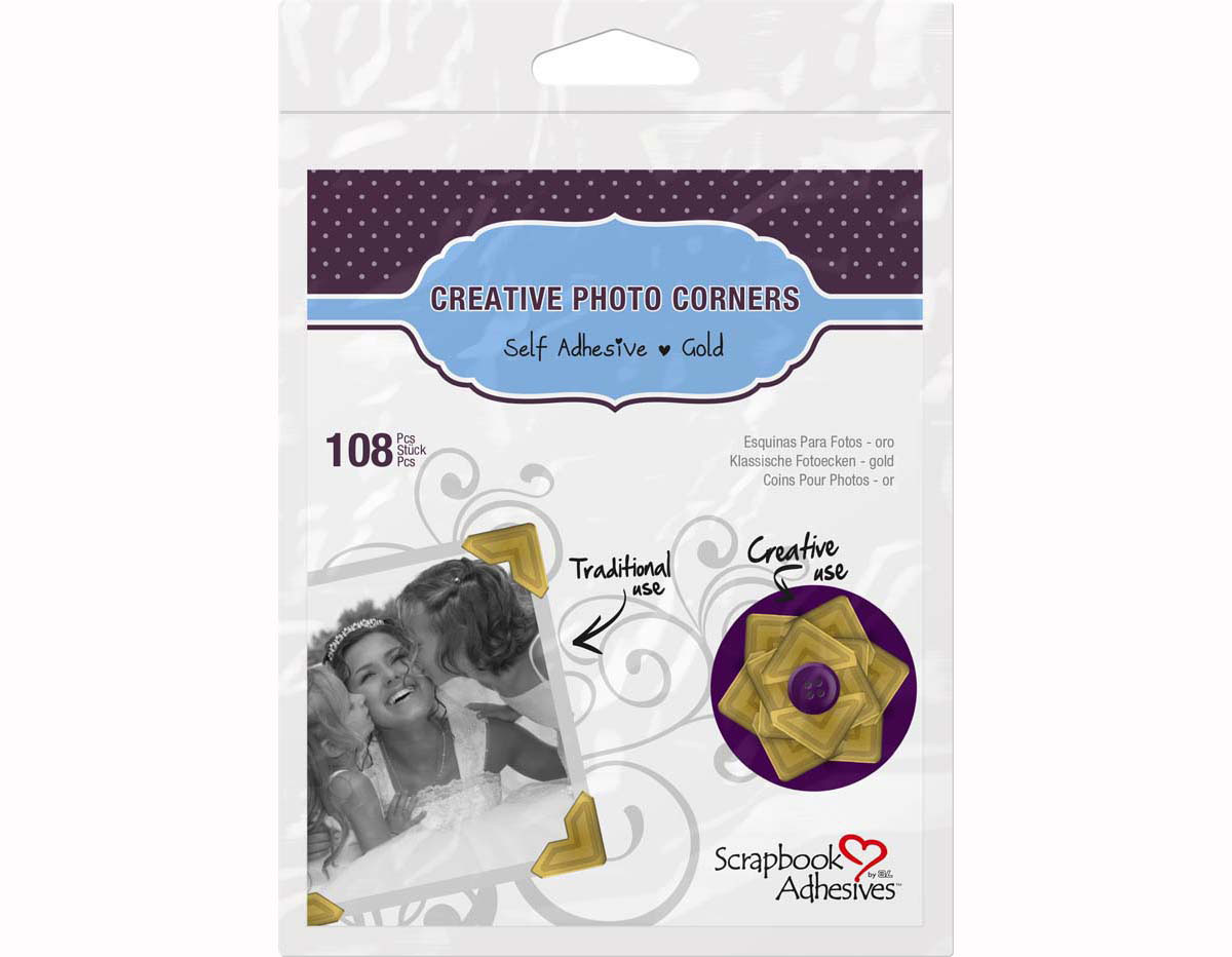 L01625 Coins adhesifs papier or Scrapbook Adhesives by 3L