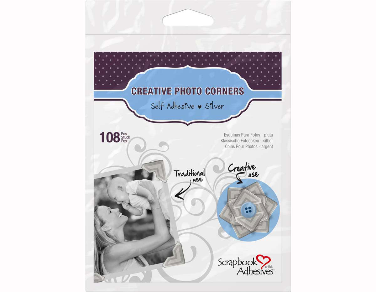 L01627 Esquinas adhesivas papel plata Scrapbook Adhesives by 3L
