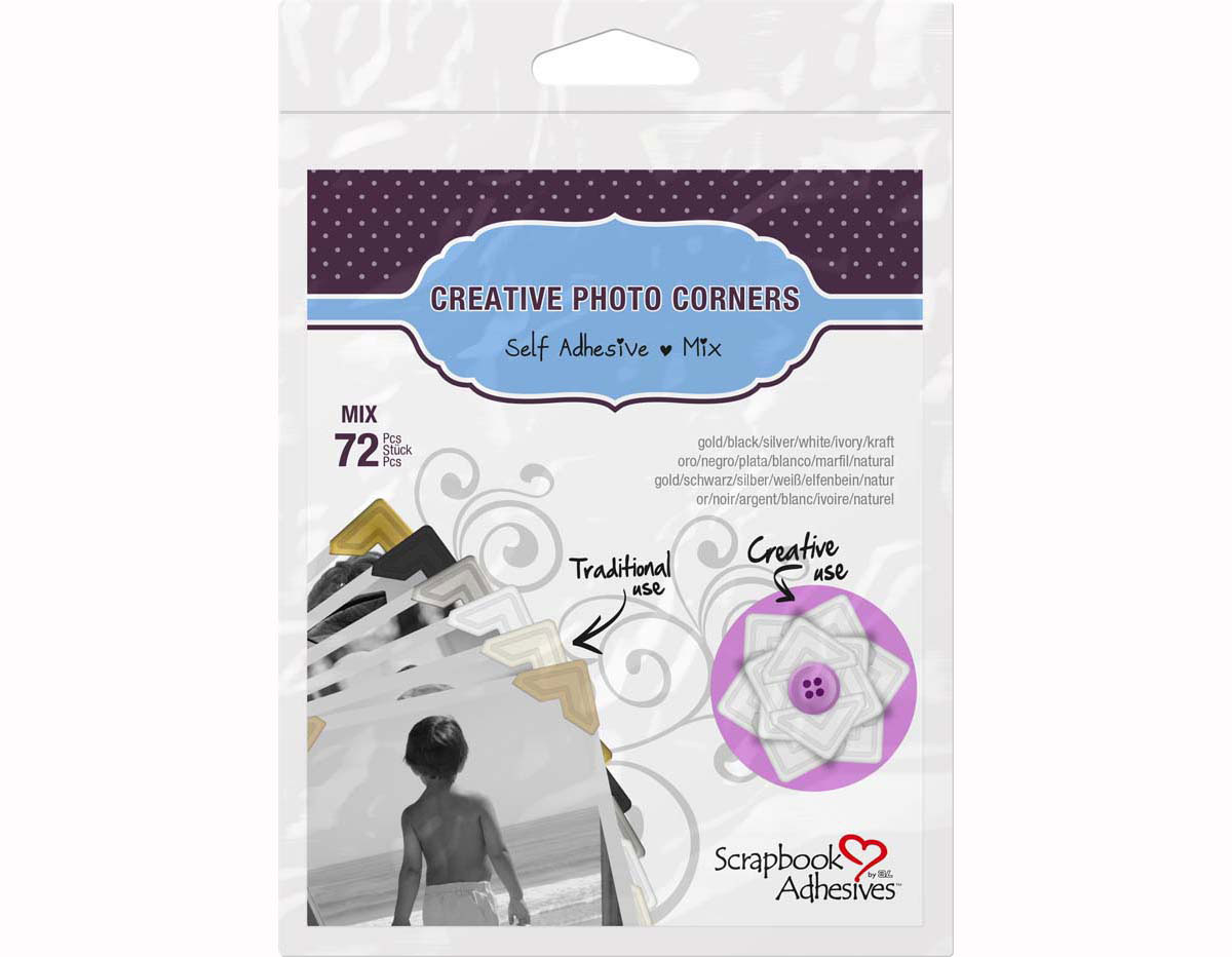 L01633 Coins adhesifs papier couleurs assorties Scrapbook Adhesives by 3L