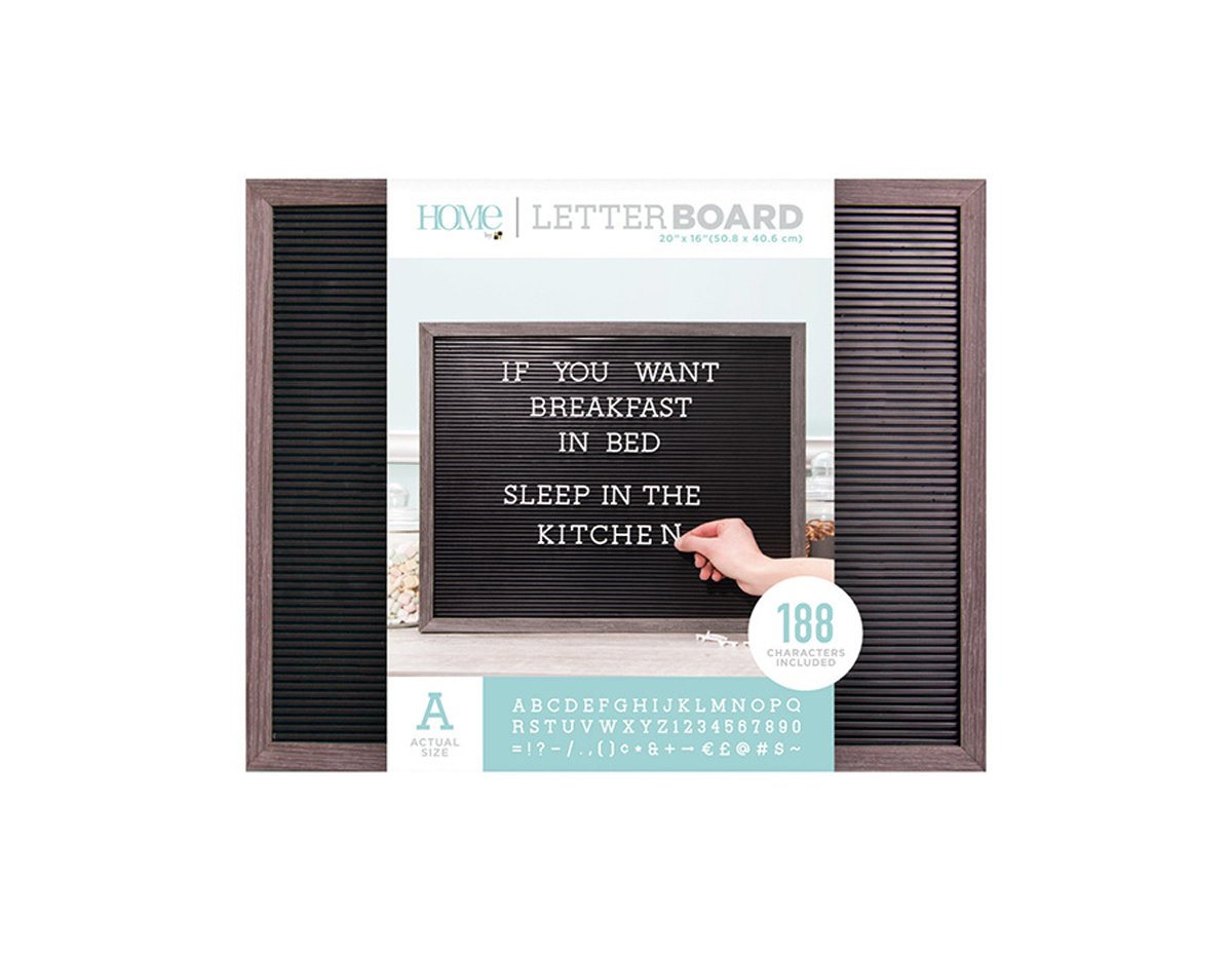 LB-006-00021 Panneau avec 188 lettres marc gris Letter Board Gray Frame DCWV