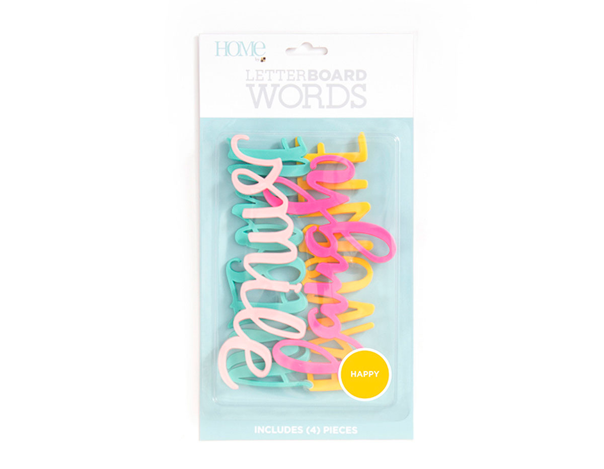 LP-006-00024 Set 4 mots Word Pack Happy pour Letter Board DCWV