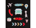 LP-006-00040 Set 14 iconos Icon Pack Travel para Letter Board DCWV - Ítem2