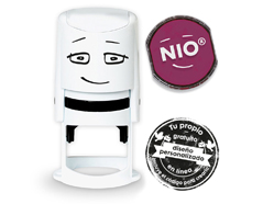 NI0003 Base de sello NIO con cupon y almohadilla de tinta color Cozy Red NIO - Ítem