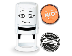 NI0007 Base de sello NIO con cupon y almohadilla de tinta color Shiny Orange NIO - Ítem