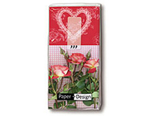 P01294 Mouchoirs TT Roses Y AMOR 11X5 5cm (10u ) Paper Design - Article