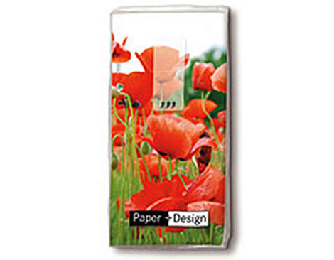 P01300 PANUELOS TT FIELD OF POPPIES 11X5 5cm 10u Paper Design