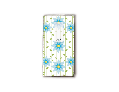P01317 Mouchoirs TT SIMPLE BLUE FLOWER 11X5 5cm (10u ) Paper Design