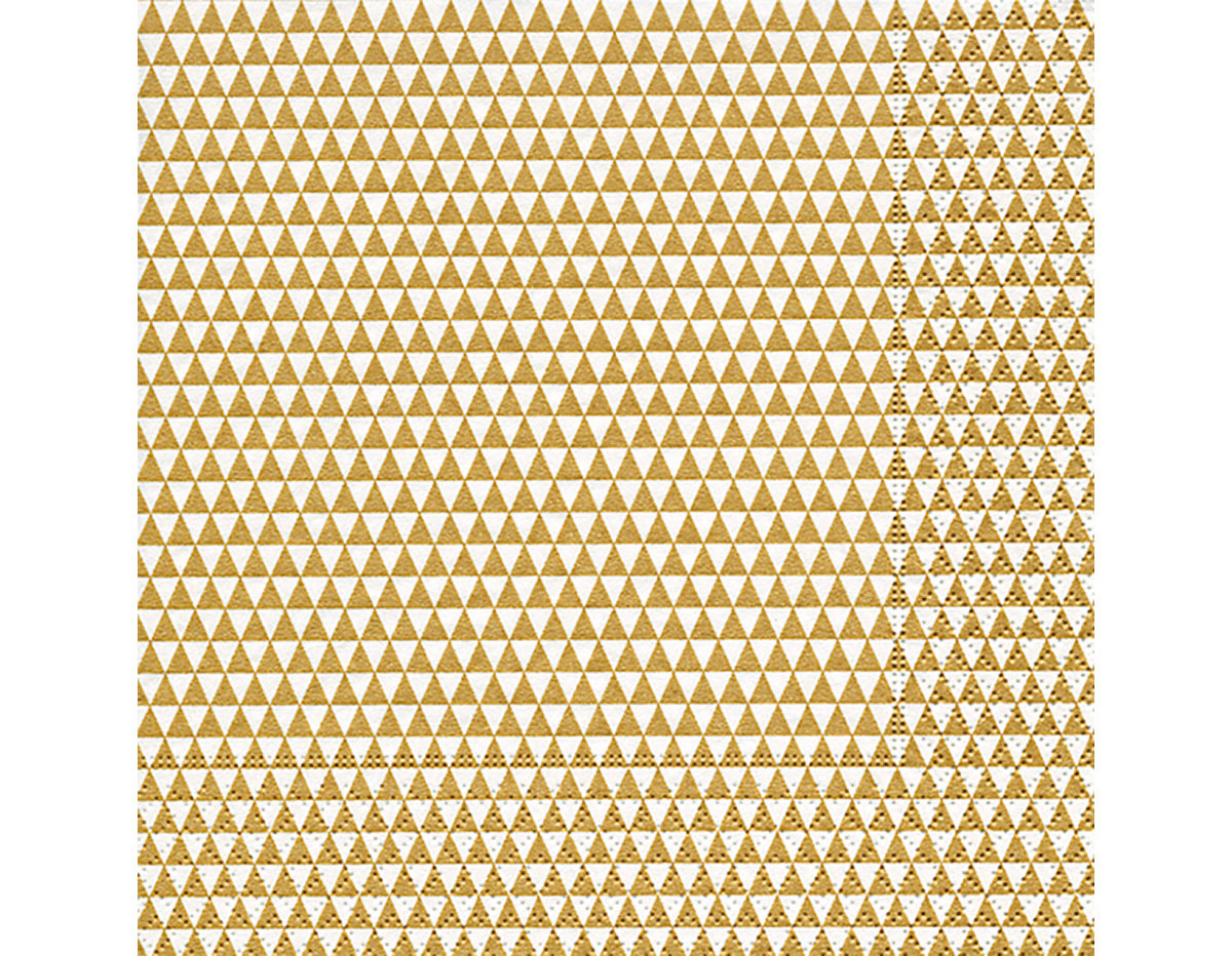 P200099 Servilletas papel Triangles allover gold Paper Design
