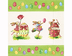 P200239 Serviettes papier Easter round dance 33x33cm 20u Paper Design - Article
