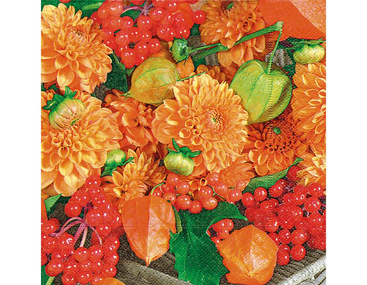 P200559 Servilletas papel Flowers fruits Paper Design