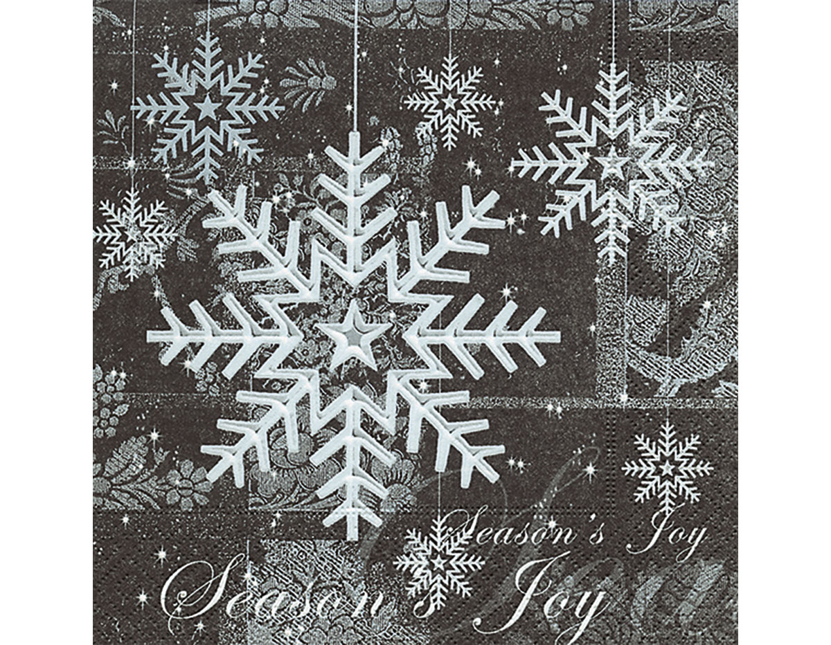 P600001 Serviettes papier Season s joy silver Paper Design