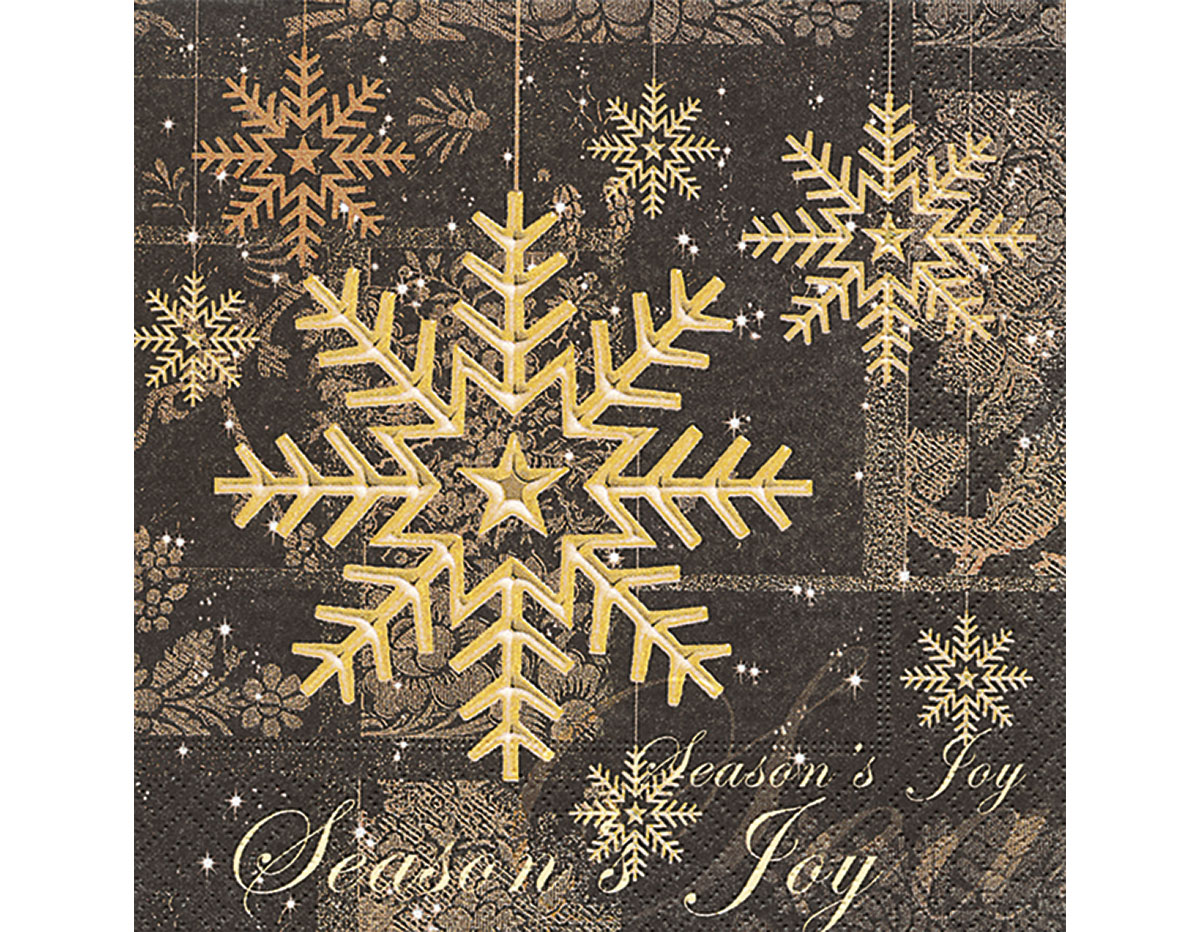 P600002 Serviettes papier Season s joy gold Paper Design