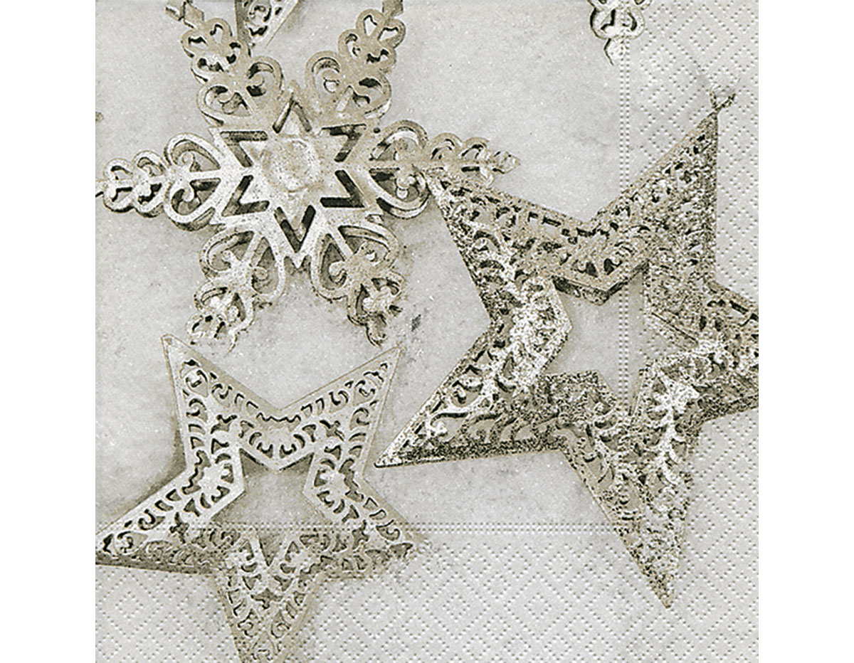 P600004 Serviettes papier Metallic stars Paper Design