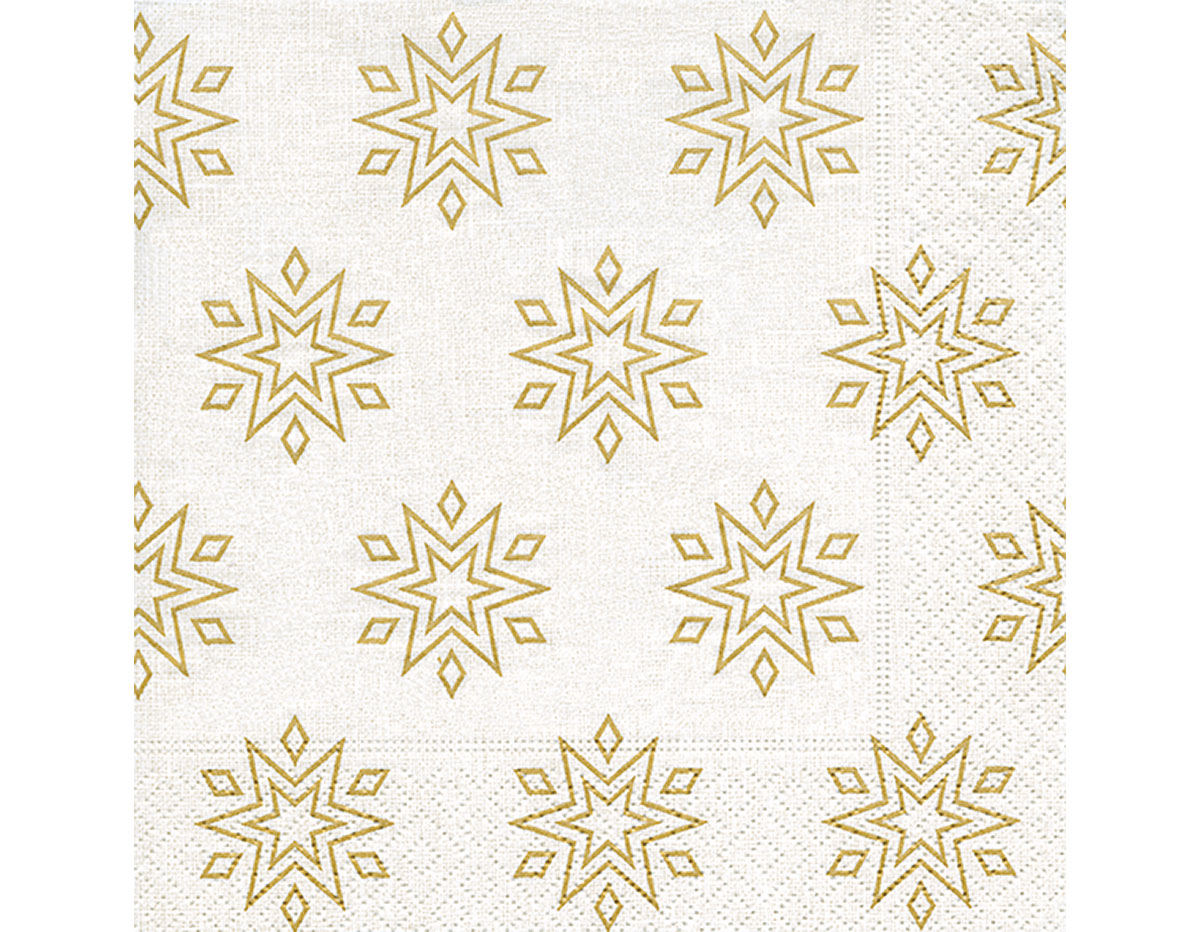 P600076 Servilletas papel Starry white and gold Paper Design