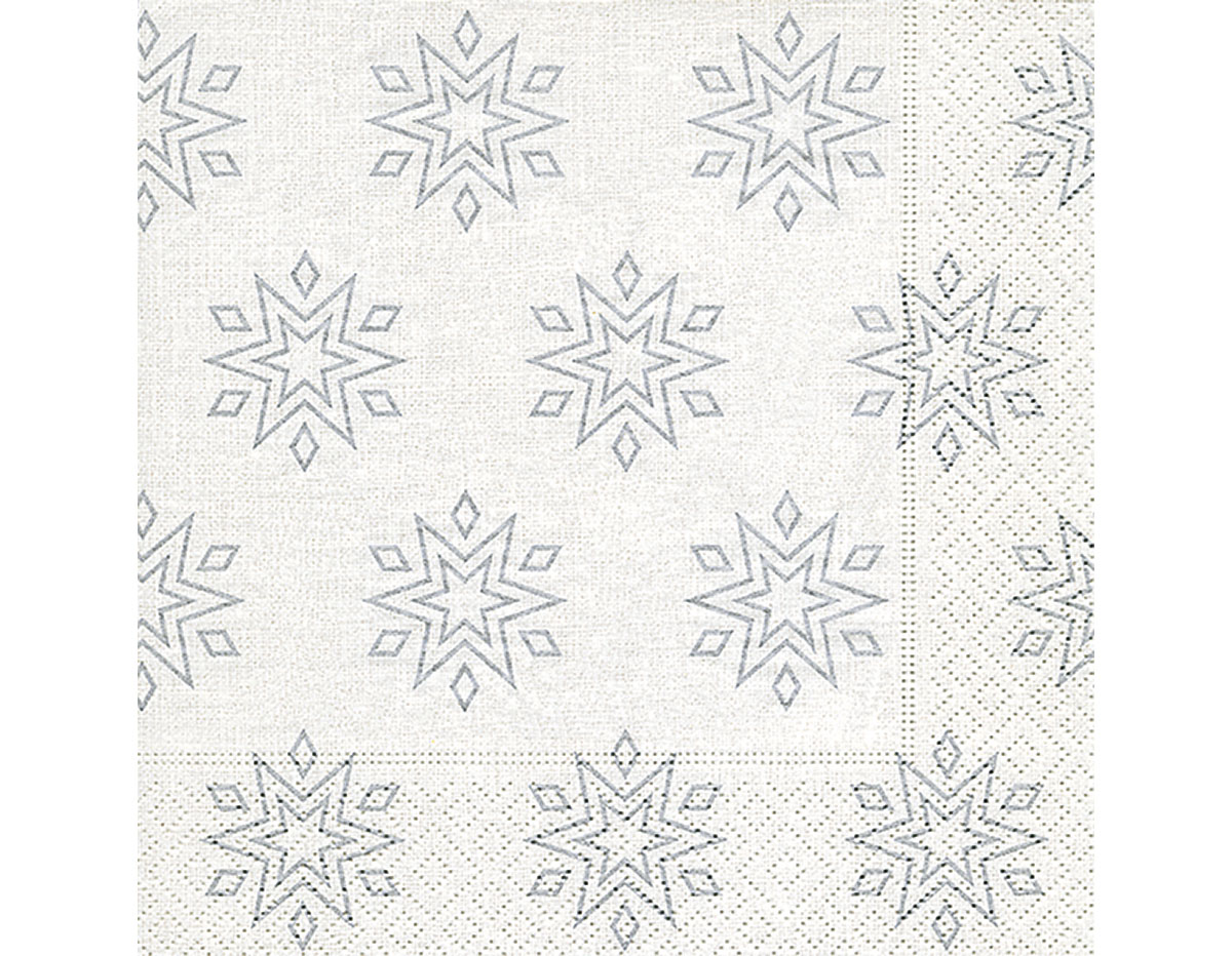 P600077 Serviettes papier Starry white and silver Paper Design