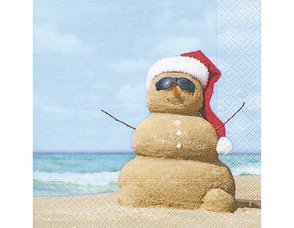 P600094 Servilletas papel Beach snowman 33x33cm 20u Paper Design