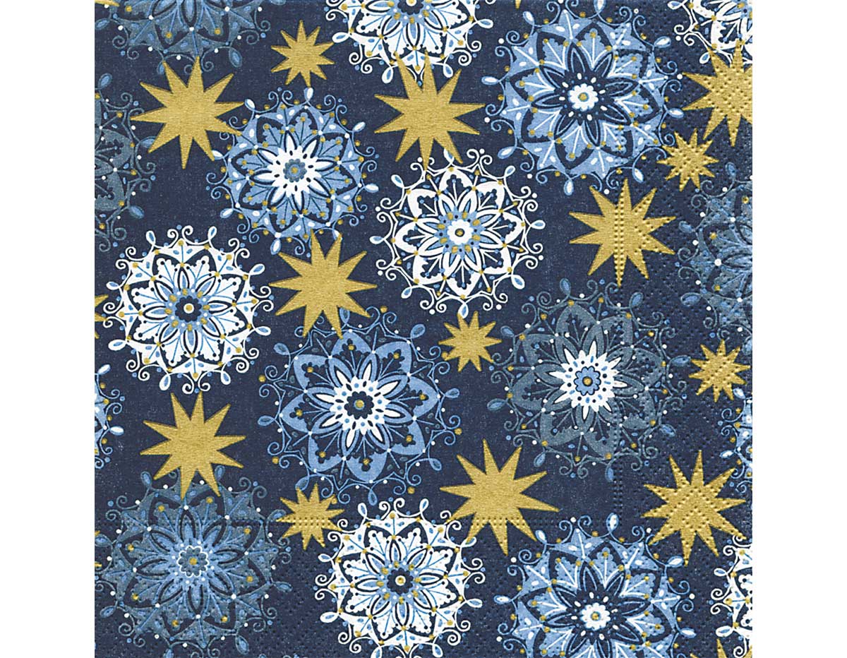 P600102 Serviettes papier Filigree stars 33x33cm 20u Paper Design