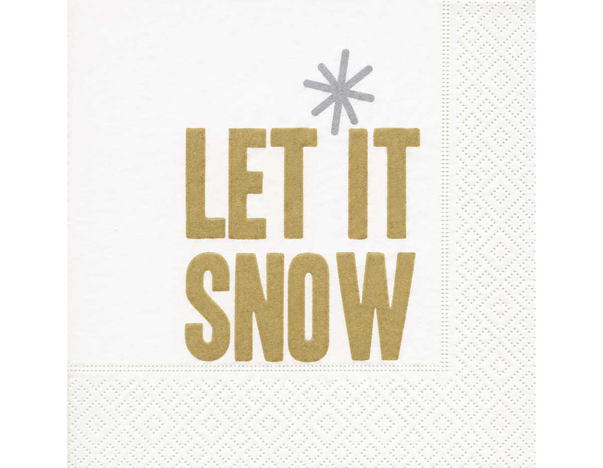 P600121 Servilletas papel Let it snow 33x33cm 20u Paper Design