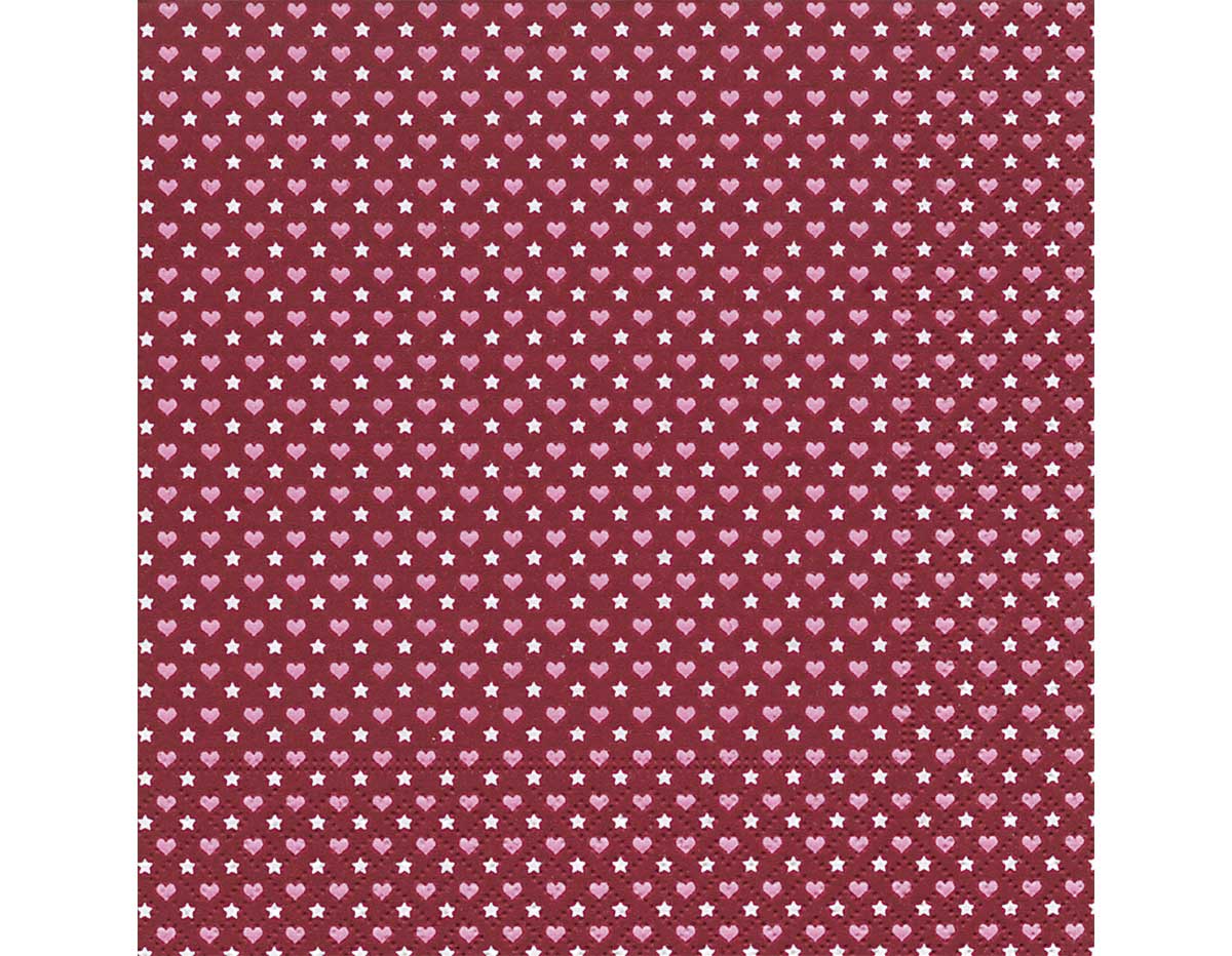 P600125 Servilletas papel Mini patterns bordeaux 33x33cm 20u Paper Design