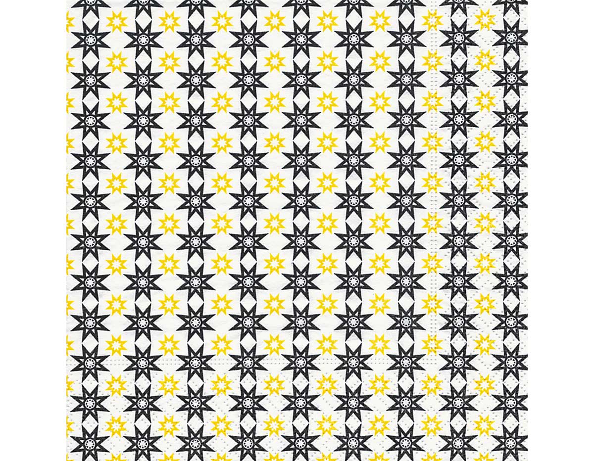 P600139 Serviettes papier Pattern stars 33x33cm 20u Paper Design