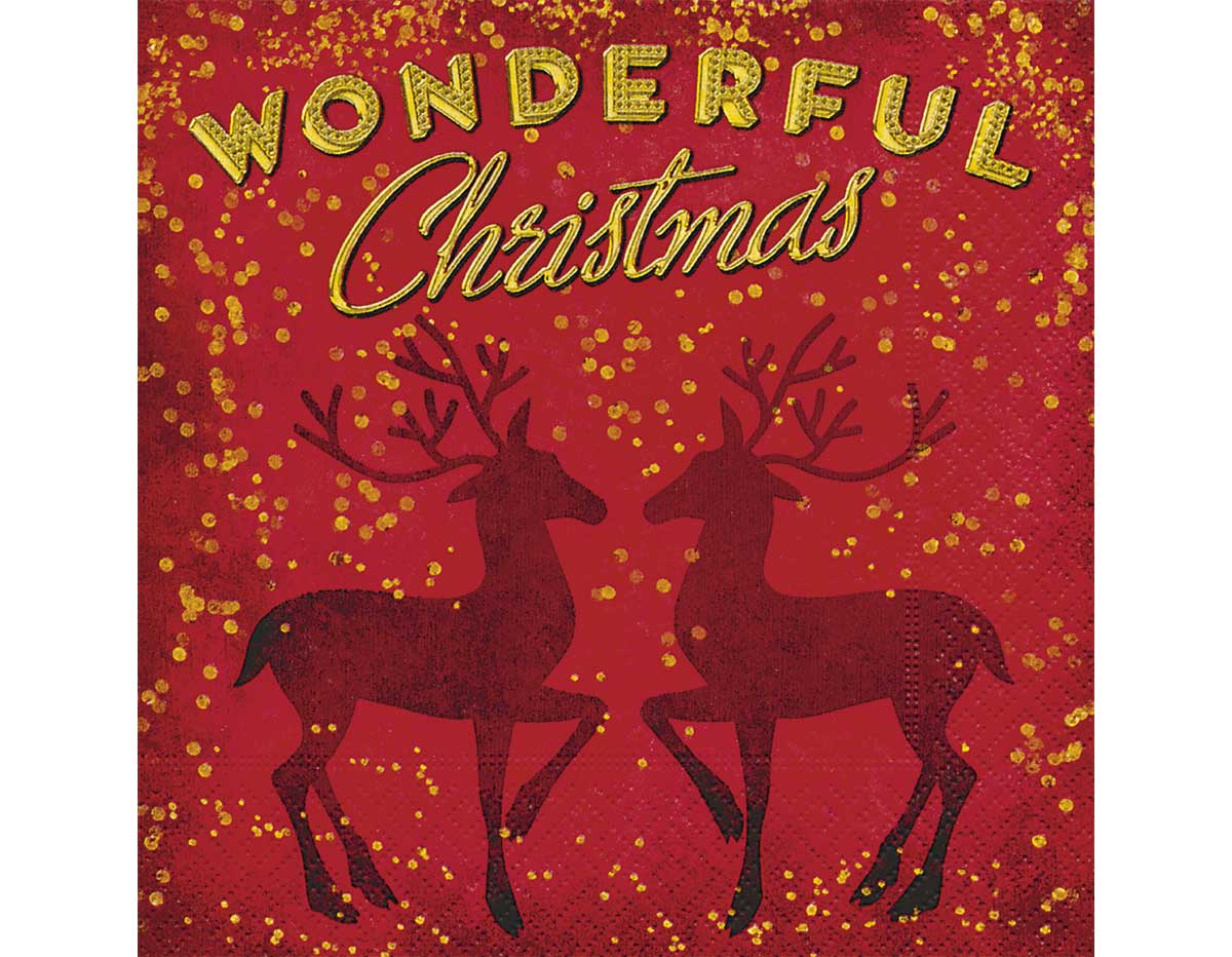 P600178 Servilletas papel Wonderful Christmas 33x33cm 20u Paper Design
