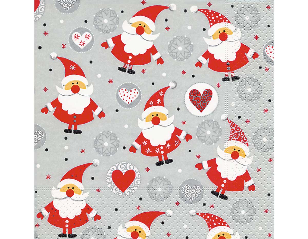 P600230 Serviettes de papier Funny Santas Paper Design
