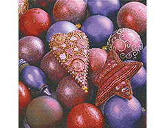 P600250 Servilletas papel Shiny purple baubles Paper Design - Ítem