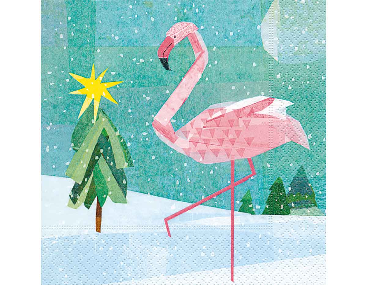 P600275 Servilletas papel Winter flamingo Paper Design