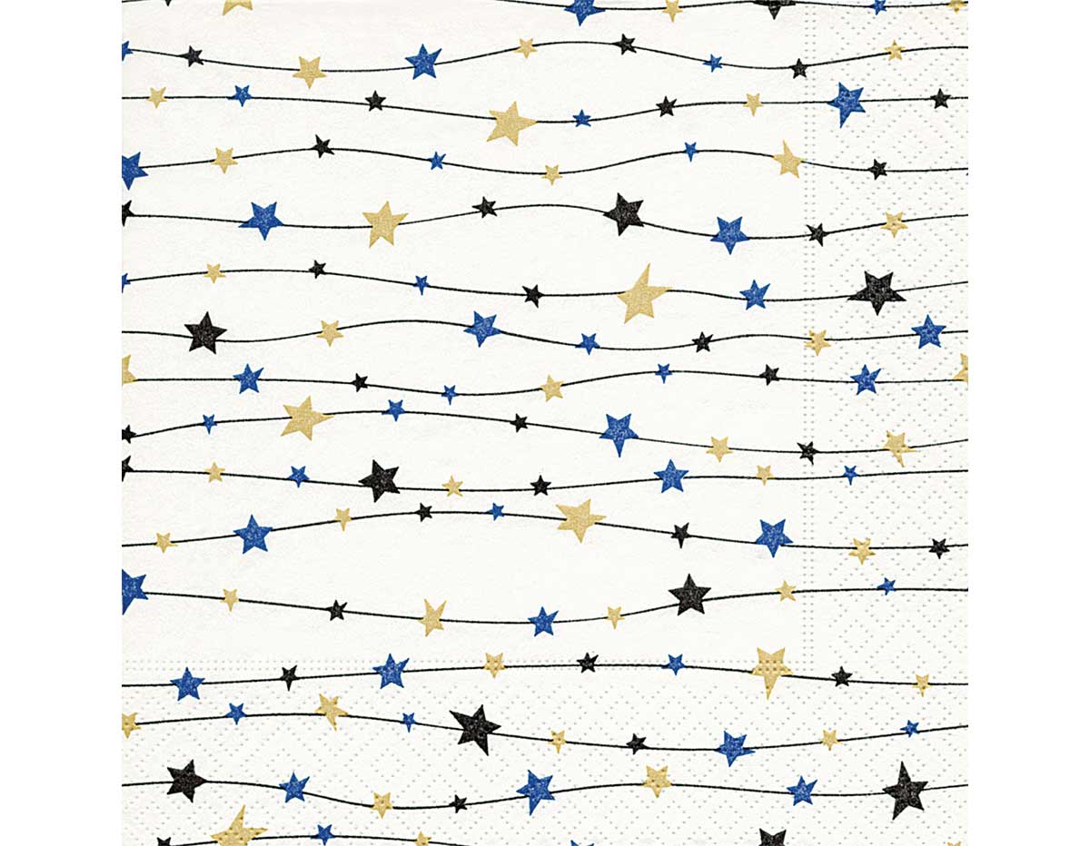 P600296 Serviettes de papier Stars in lines blue Paper Design