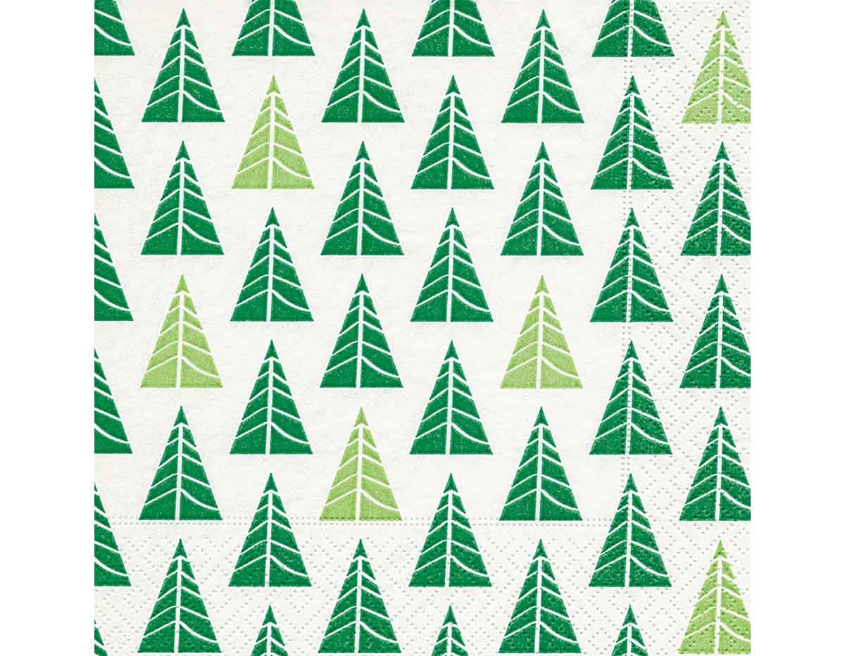 P600299 Serviettes de papier Pointed trees green Paper Design
