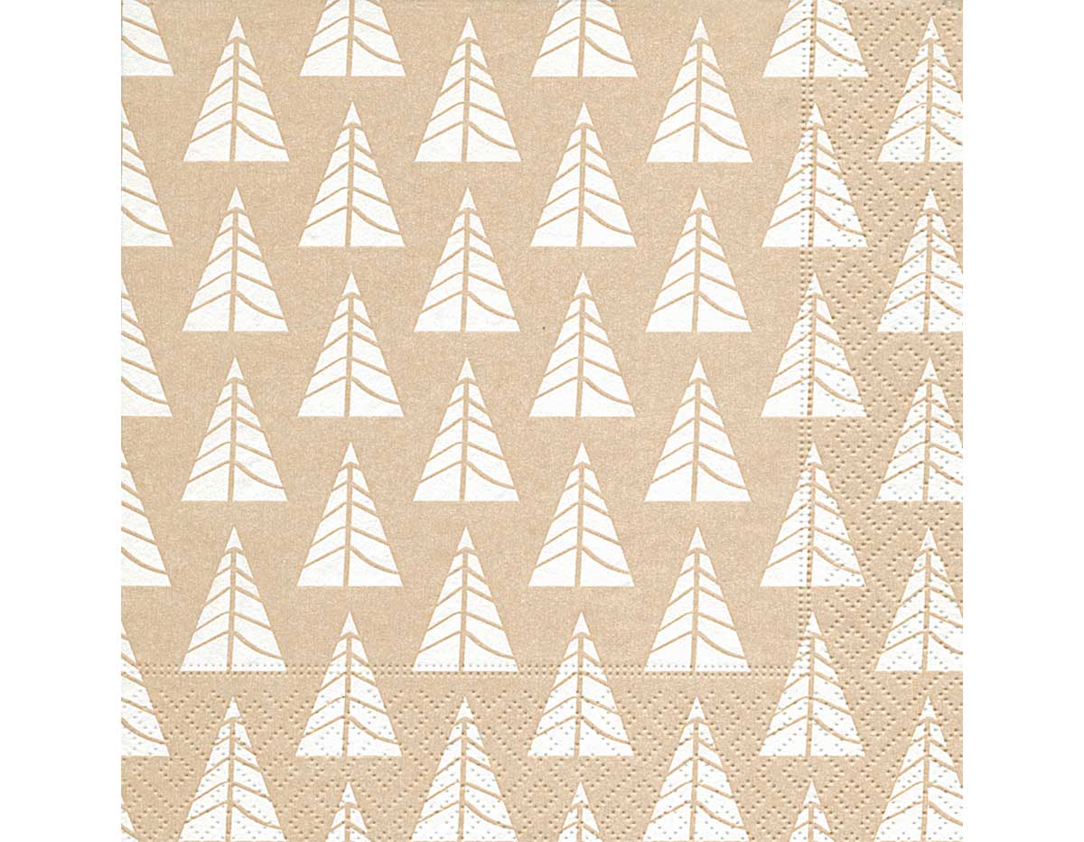 P600300 Serviettes de papier Pointed trees white Paper Design
