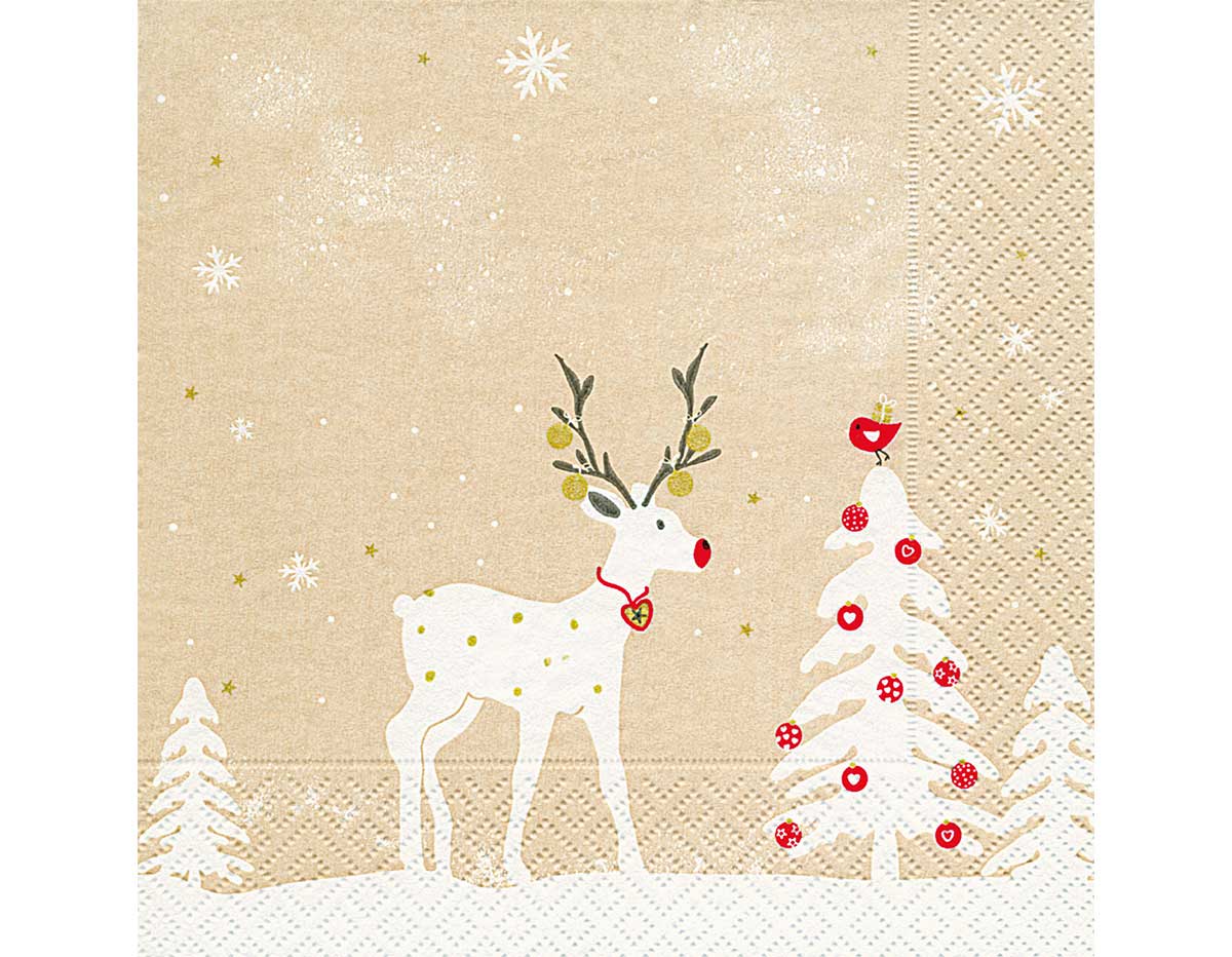 P600311 Servilletas papel Cute deer Paper Design