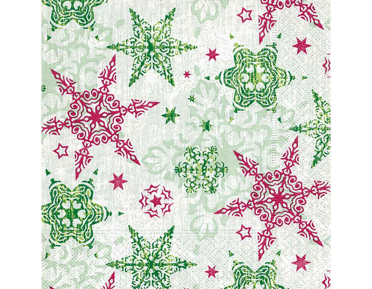 P600316 Serviettes de papier Delicate stars green Paper Design