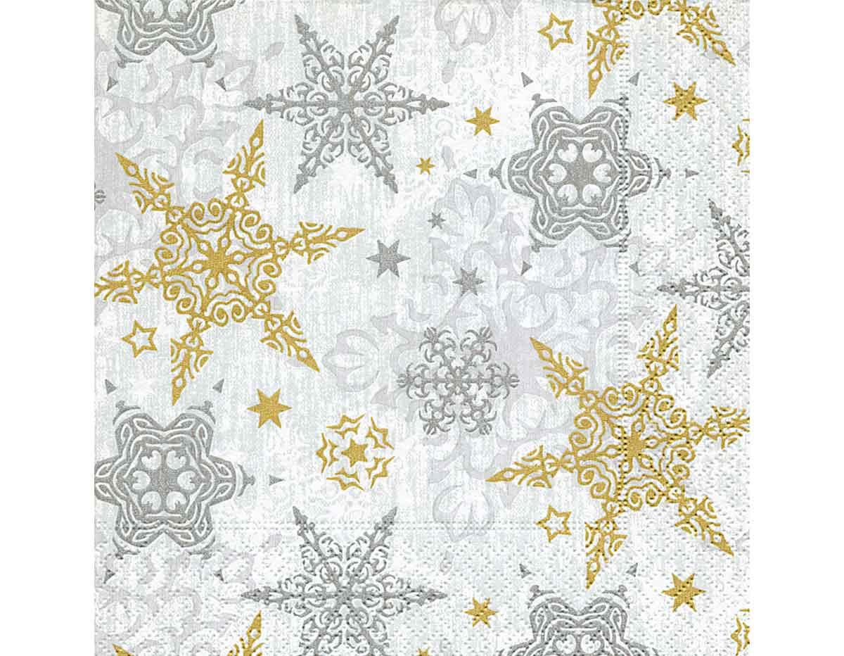 P600317 Serviettes de papier Delicate stars silver Paper Design