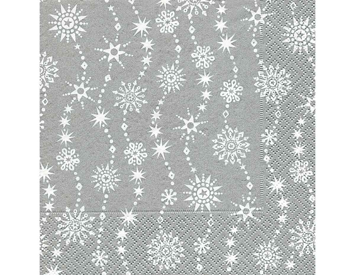 P600329 Serviettes de papier Chrystal waves silver Paper Design