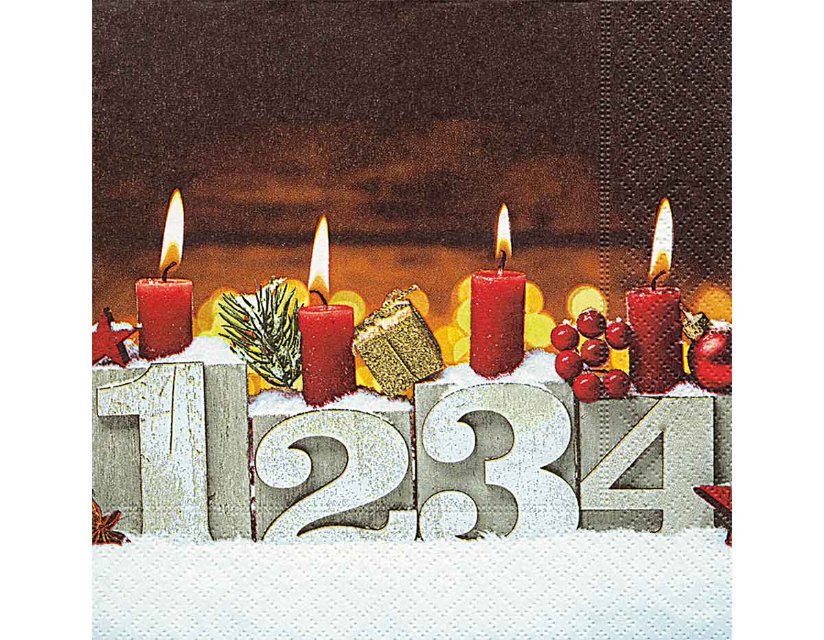 P600337 Servilletas papel Four candles Paper Design
