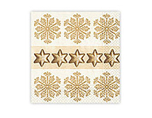 P60477 Serviettes Lunch STARS IN A ROW GOLD 33x33cm (20u ) Paper Design - Article