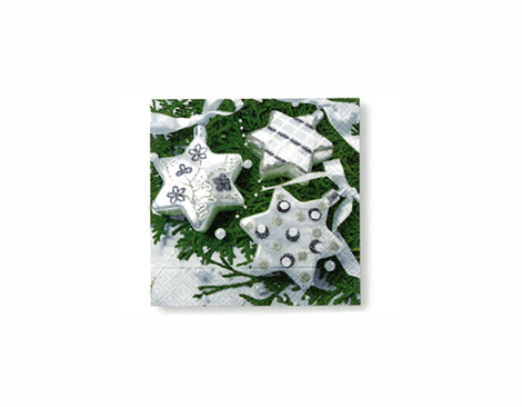 P60564 Serviettes etoiles decoratives 33x33-20u Paper Design
