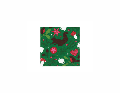 P60735 SERV LUNCH CHRISTMAS FOREST 33x33 cm 20u Paper Design