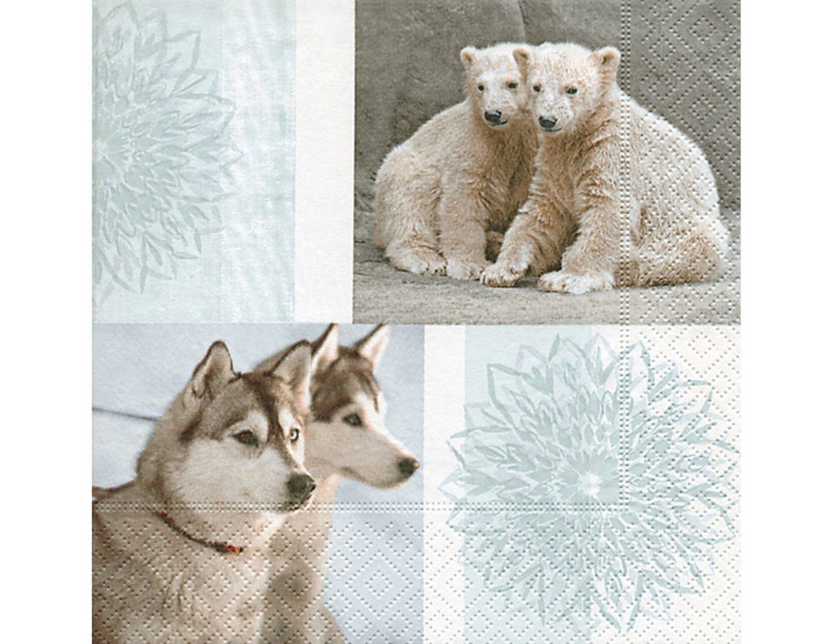P60820 Serviettes papier winter wildlife Paper Design