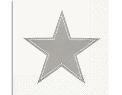 P60835 Serviettes papier simply star white silver Paper Design - Article