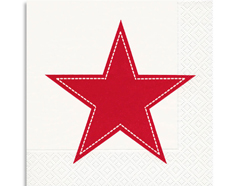 P60836 Serviettes papier simply star white red Paper Design - Article