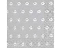 P60926 Servilletas papel Snowflakes silver 33x33cm 20u Paper Design - Ítem
